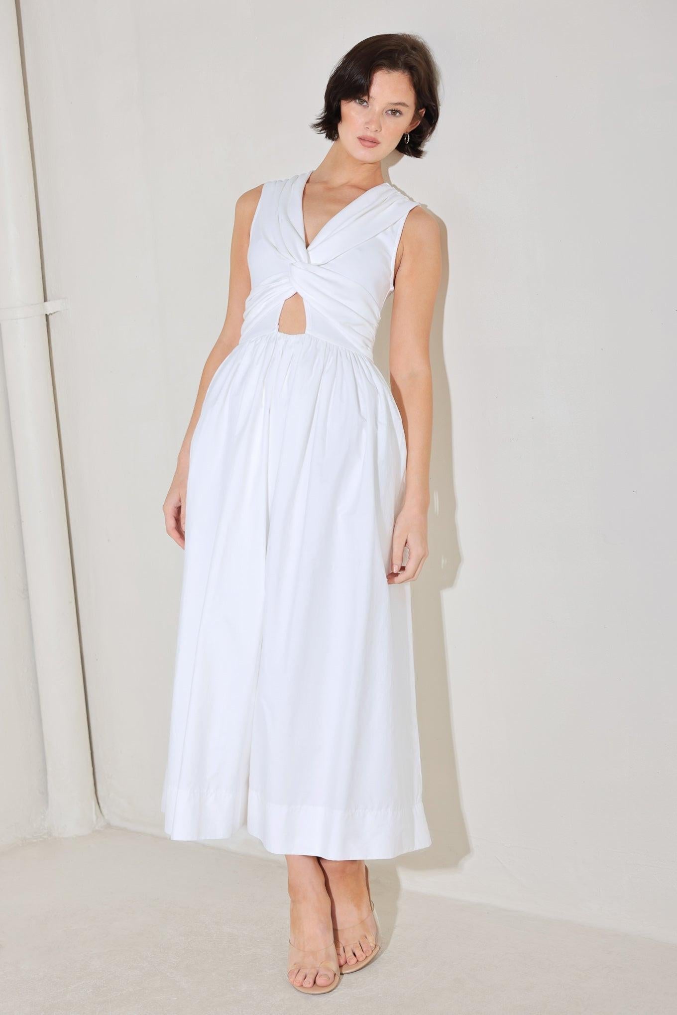 ANGEL VEIL SOLID MIDI DRESS - Glamourous Grace
