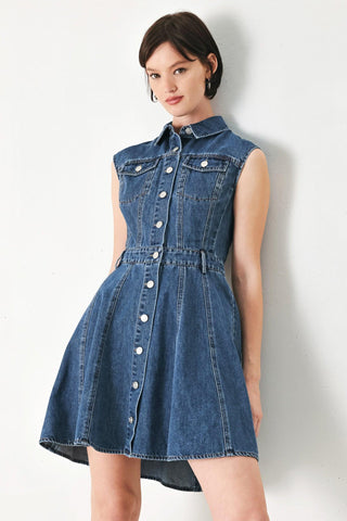 CASUAL GLAM DENIM MINI DRESS - Glamourous Grace