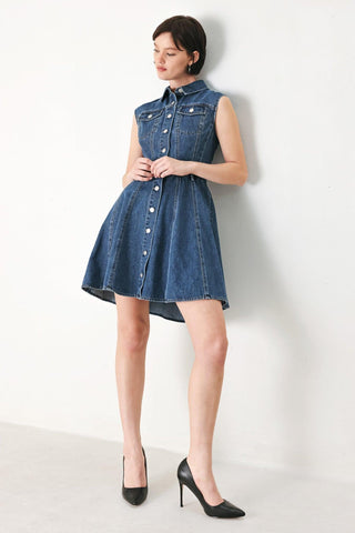 CASUAL GLAM DENIM MINI DRESS - Glamourous Grace