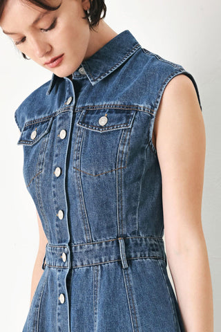 CASUAL GLAM DENIM MINI DRESS - Glamourous Grace