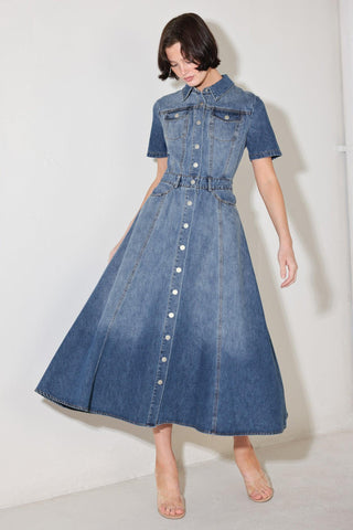 BLUEBIRD PROMENADE DENIM MIDI DRESS - Glamourous Grace