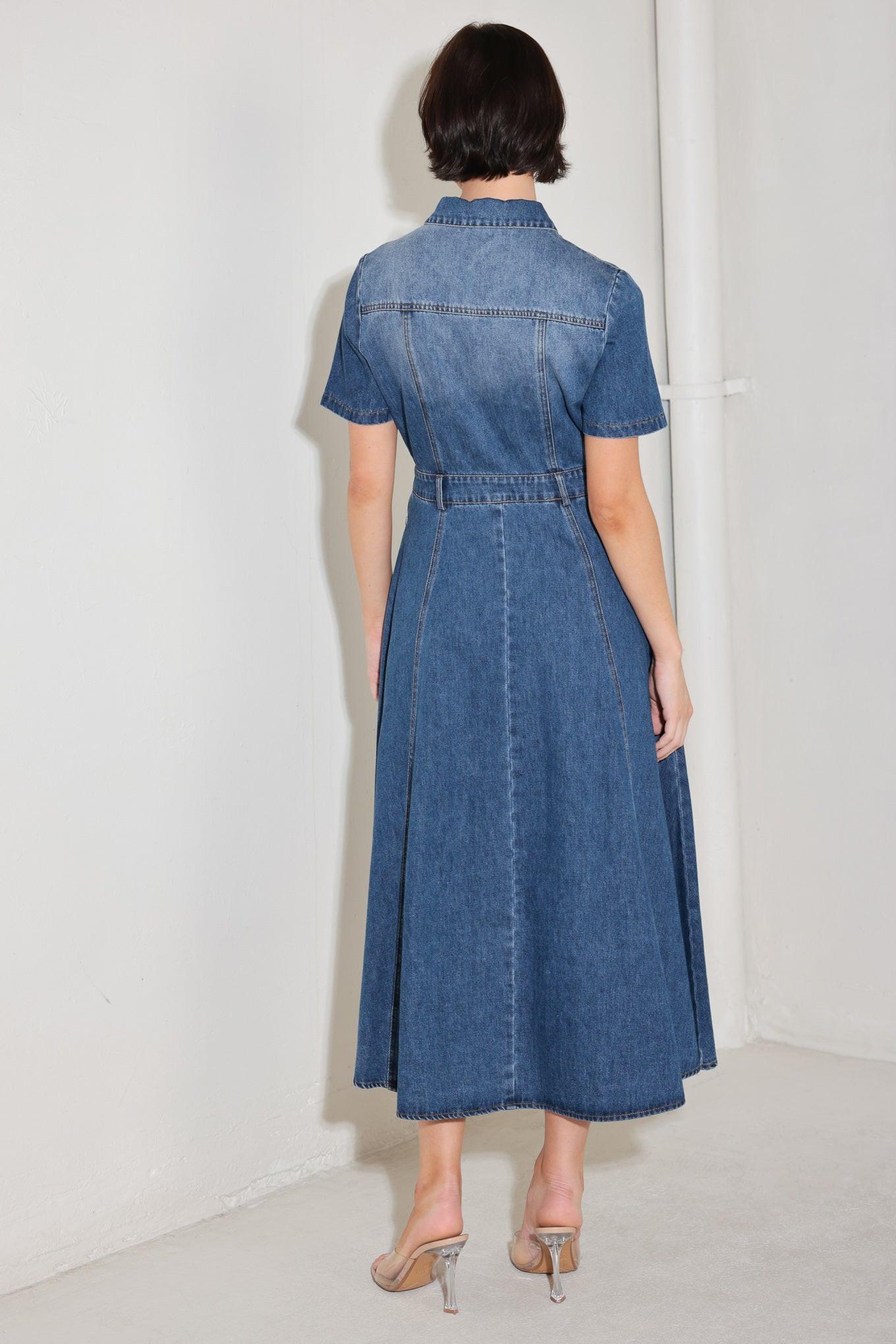BLUEBIRD PROMENADE DENIM MIDI DRESS - Glamourous Grace