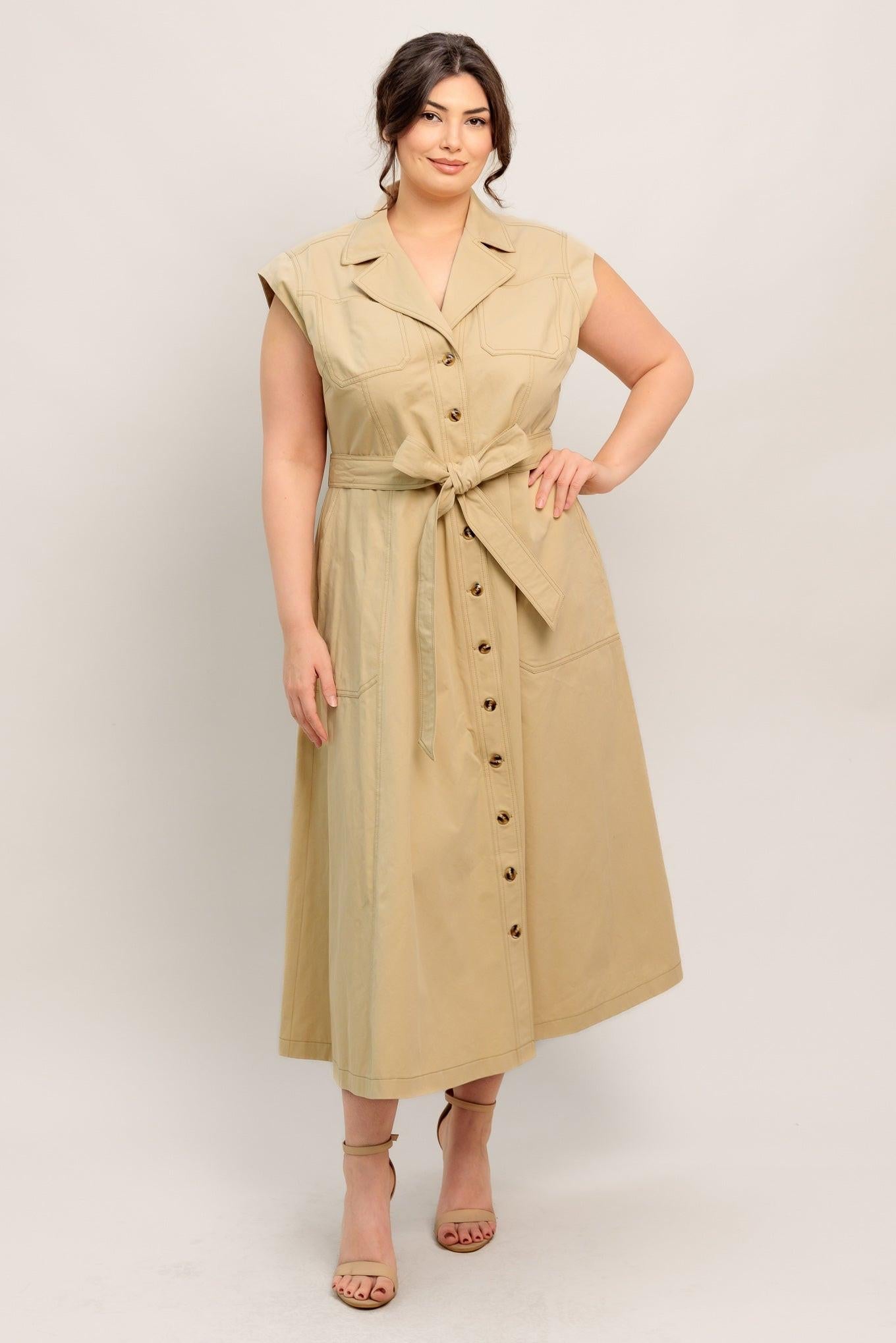 NATURAL INSTINCT WOVEN MIDI DRESS - Glamourous Grace