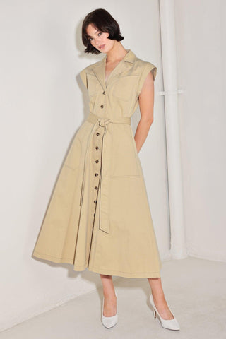 NATURAL INSTINCT WOVEN MIDI DRESS - Glamourous Grace