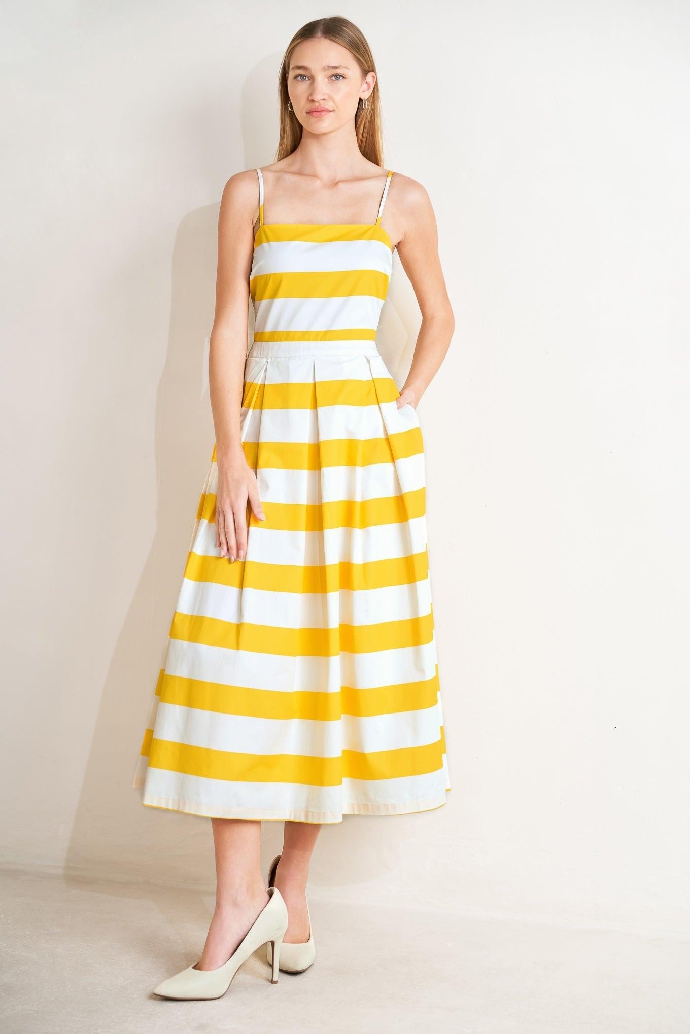 HONEY GLOW WOVEN MIDI DRESS - Glamourous Grace