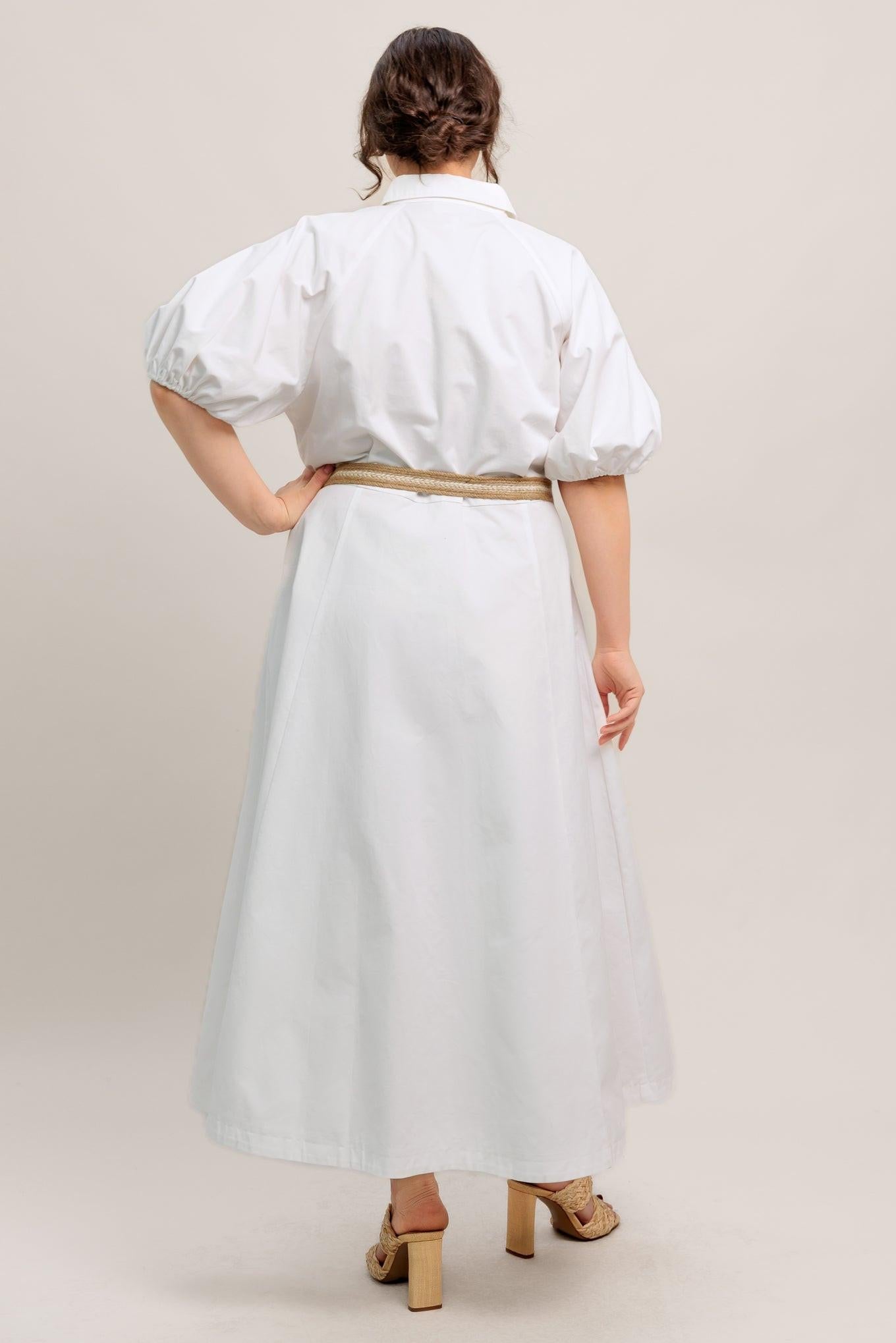 RELAXED TAILOR WOVEN MIDI DRESS - Glamourous Grace