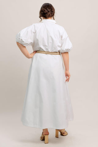 RELAXED TAILOR WOVEN MIDI DRESS - Glamourous Grace