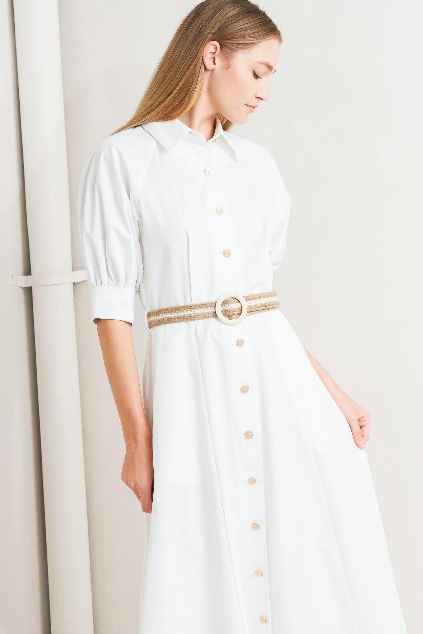 RELAXED TAILOR WOVEN MIDI DRESS - Glamourous Grace