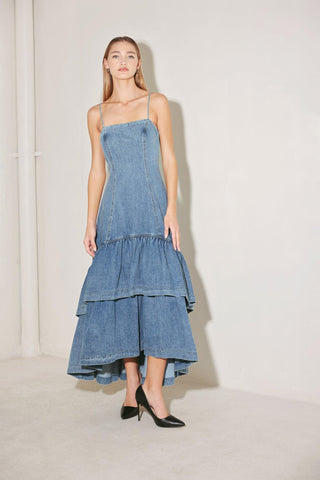 RUNWAY REBEL DENIM MIDI DRESS - Glamourous Grace