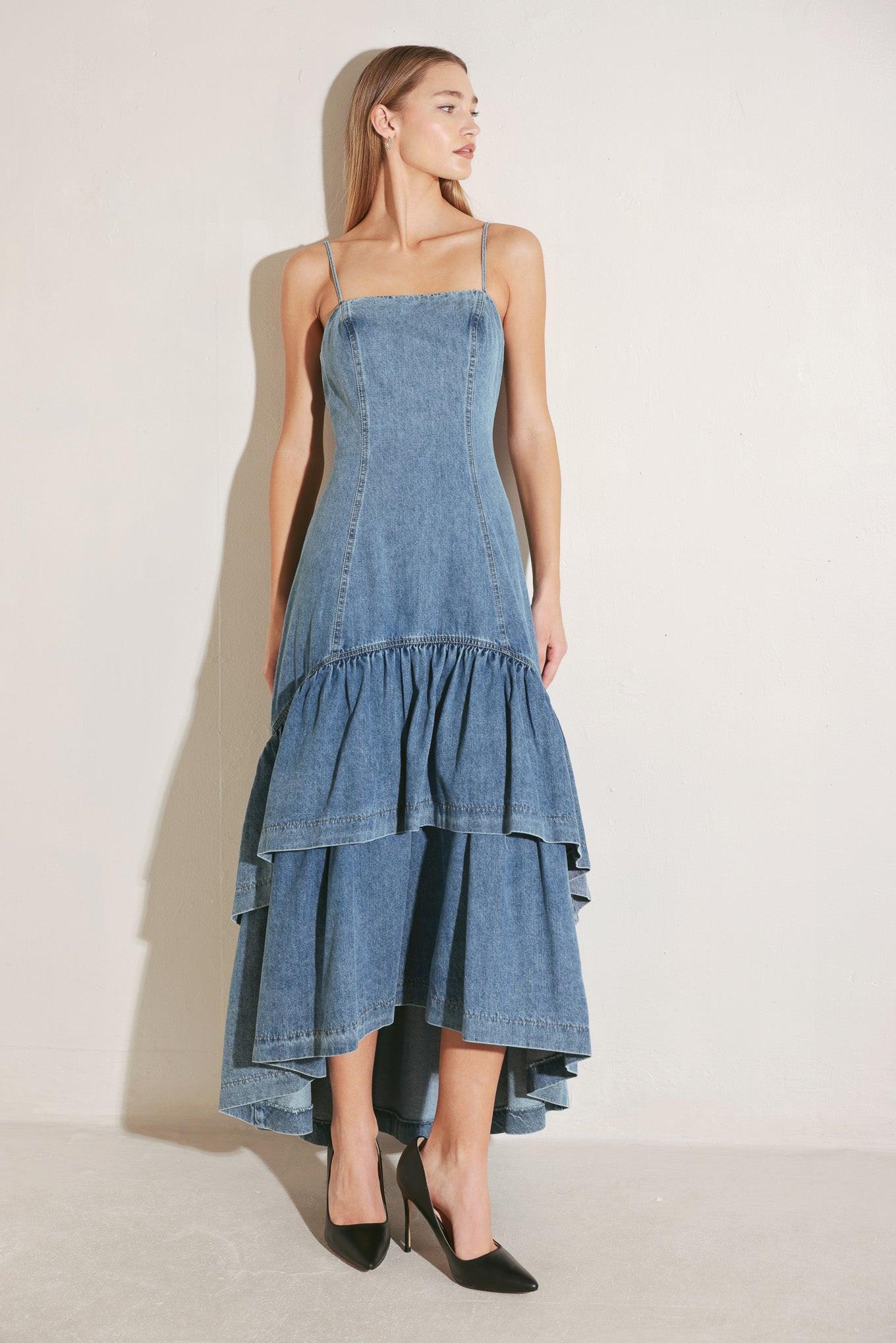 RUNWAY REBEL DENIM MIDI DRESS - Glamourous Grace