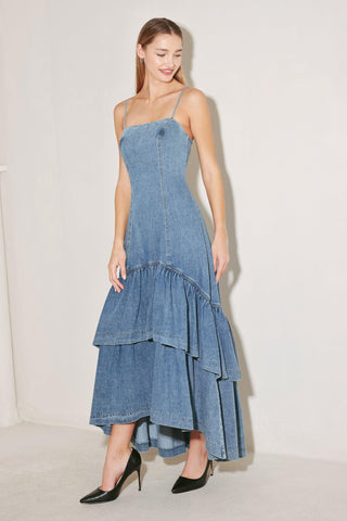 RUNWAY REBEL DENIM MIDI DRESS - Glamourous Grace