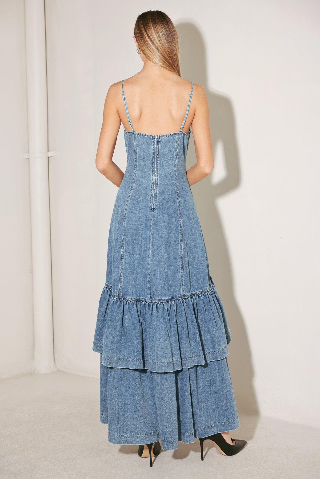 RUNWAY REBEL DENIM MIDI DRESS - Glamourous Grace