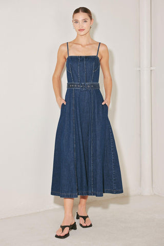 UNDERSTATED ICON DENIM MIDI DRESS - Glamourous Grace