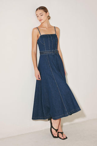 UNDERSTATED ICON DENIM MIDI DRESS - Glamourous Grace
