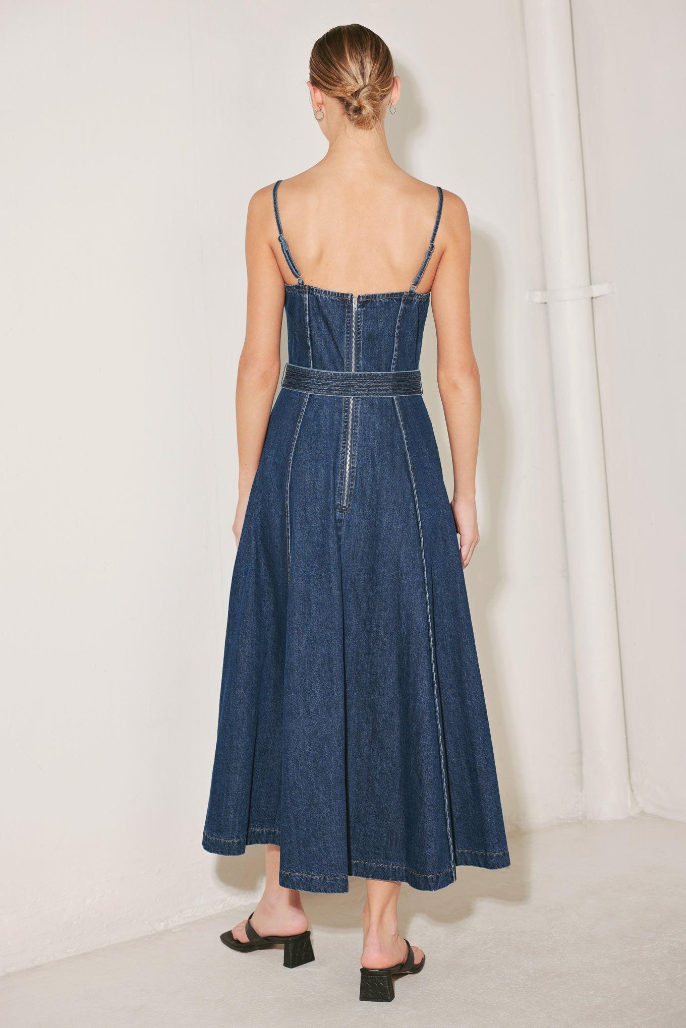 UNDERSTATED ICON DENIM MIDI DRESS - Glamourous Grace
