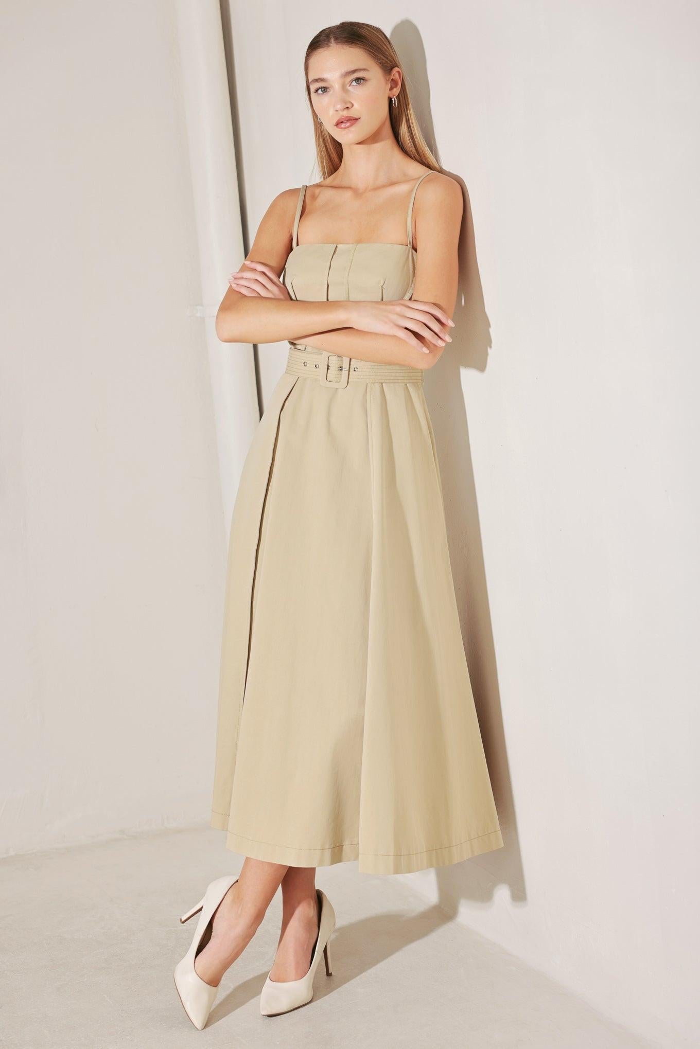 UNDERSTATED ICON WOVEN MIDI DRESS - Glamourous Grace