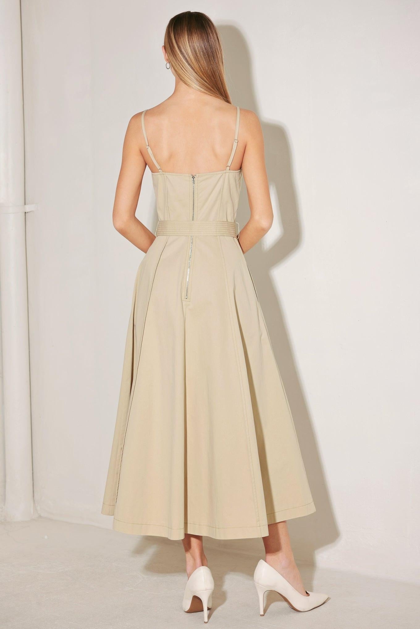 UNDERSTATED ICON WOVEN MIDI DRESS - Glamourous Grace