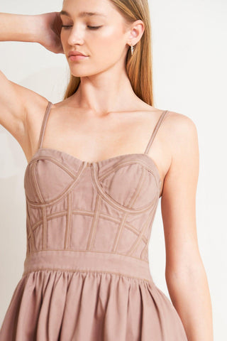 UNDERSTATED GLAM WOVEN TWILL MIDI DRESS - Glamourous Grace