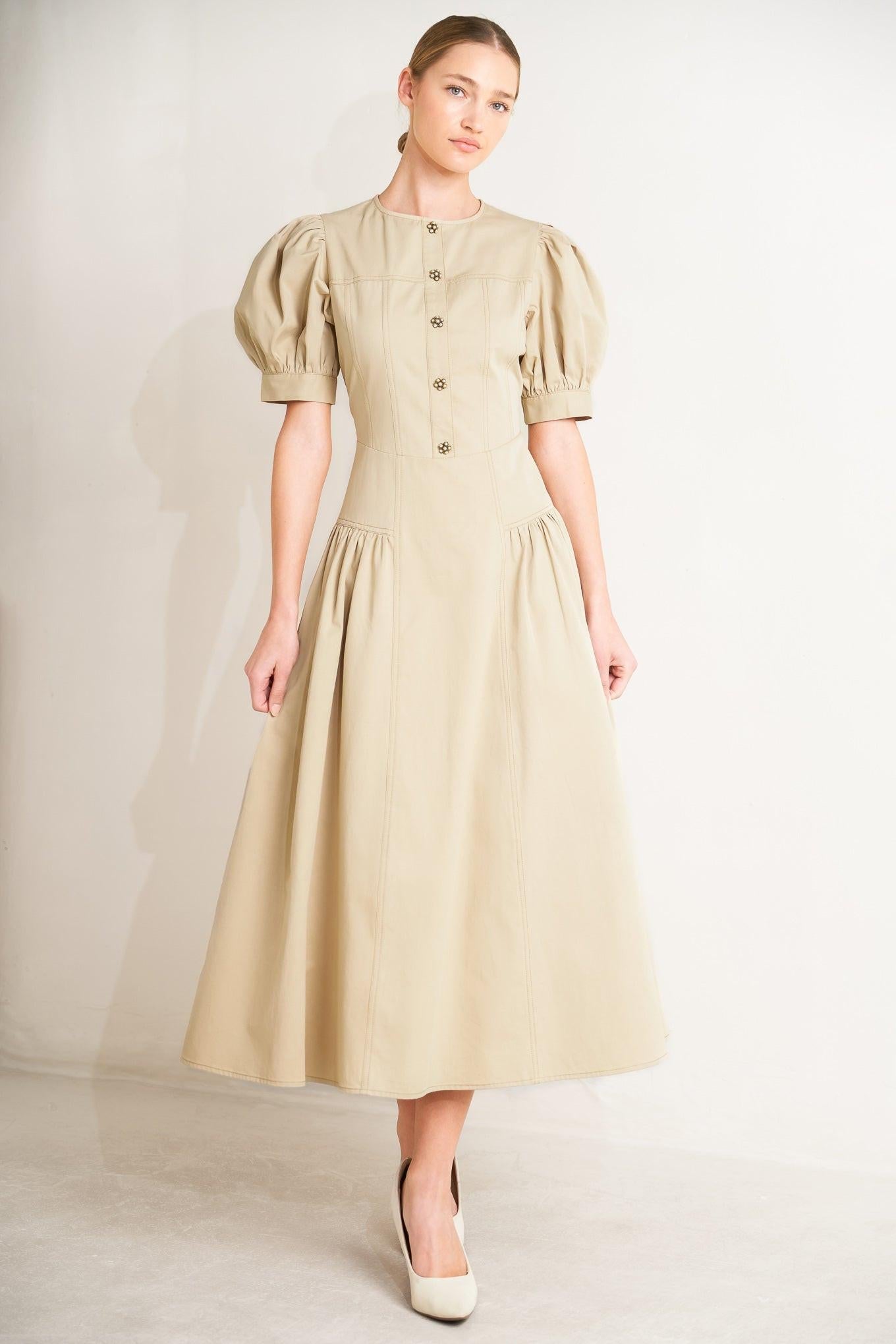 UNDERSTATED ICON WOVEN MIDI DRESS - Glamourous Grace