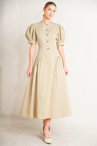 UNDERSTATED ICON WOVEN MIDI DRESS - Glamourous Grace