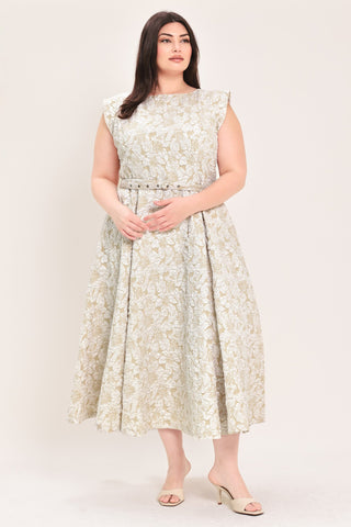 STATEMENT IN IVORY WOVEN MIDI DRESS - Glamourous Grace
