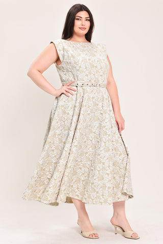 STATEMENT IN IVORY WOVEN MIDI DRESS - Glamourous Grace