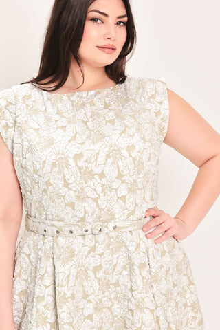 STATEMENT IN IVORY WOVEN MIDI DRESS - Glamourous Grace