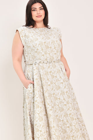 STATEMENT IN IVORY WOVEN MIDI DRESS - Glamourous Grace