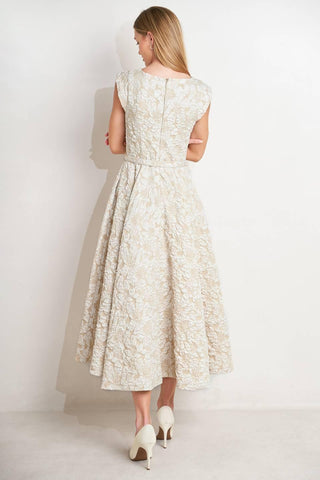 STATEMENT IN IVORY WOVEN MIDI DRESS - Glamourous Grace