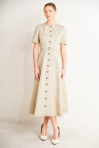 COMMAND THE ROOM WOVEN MIDI DRESS - Glamourous Grace