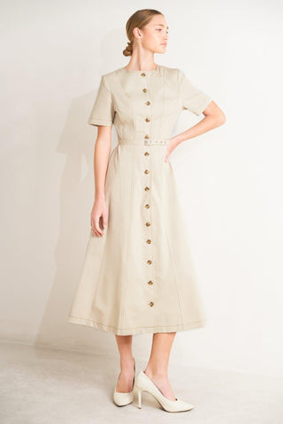 COMMAND THE ROOM WOVEN MIDI DRESS - Glamourous Grace