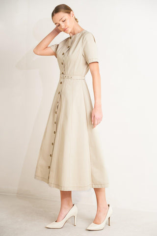 COMMAND THE ROOM WOVEN MIDI DRESS - Glamourous Grace
