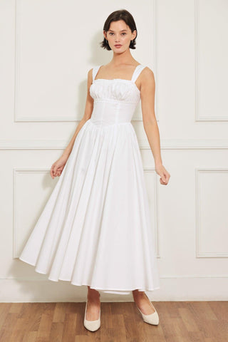 SWEETHEART SERENADE WOVEN MIDI DRESS - Glamourous Grace