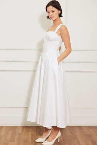 SWEETHEART SERENADE WOVEN MIDI DRESS - Glamourous Grace