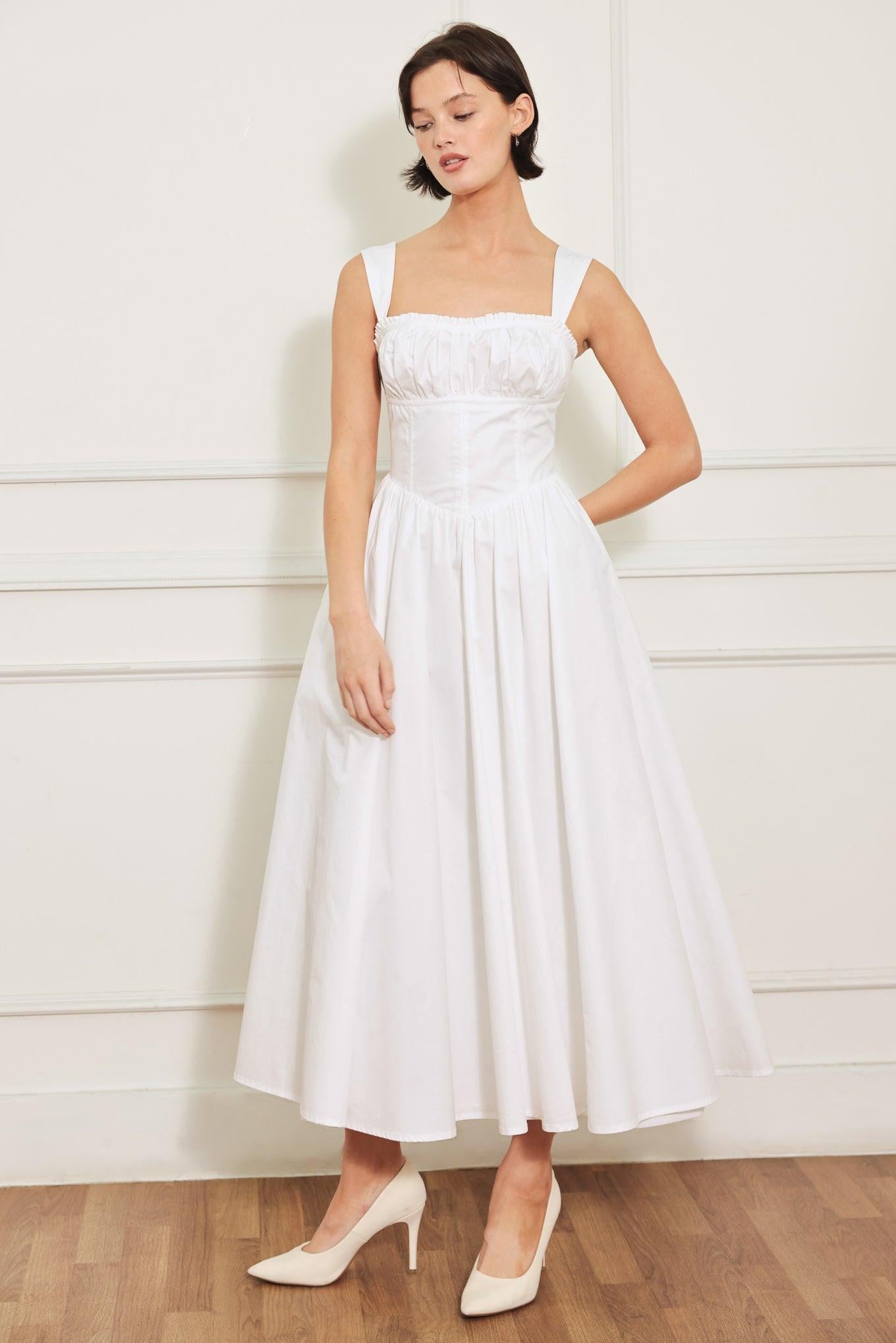 SWEETHEART SERENADE WOVEN MIDI DRESS - Glamourous Grace