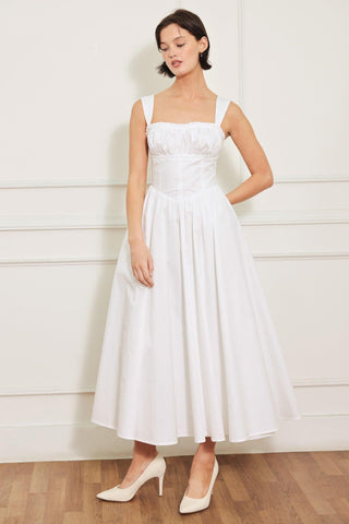 SWEETHEART SERENADE WOVEN MIDI DRESS - Glamourous Grace