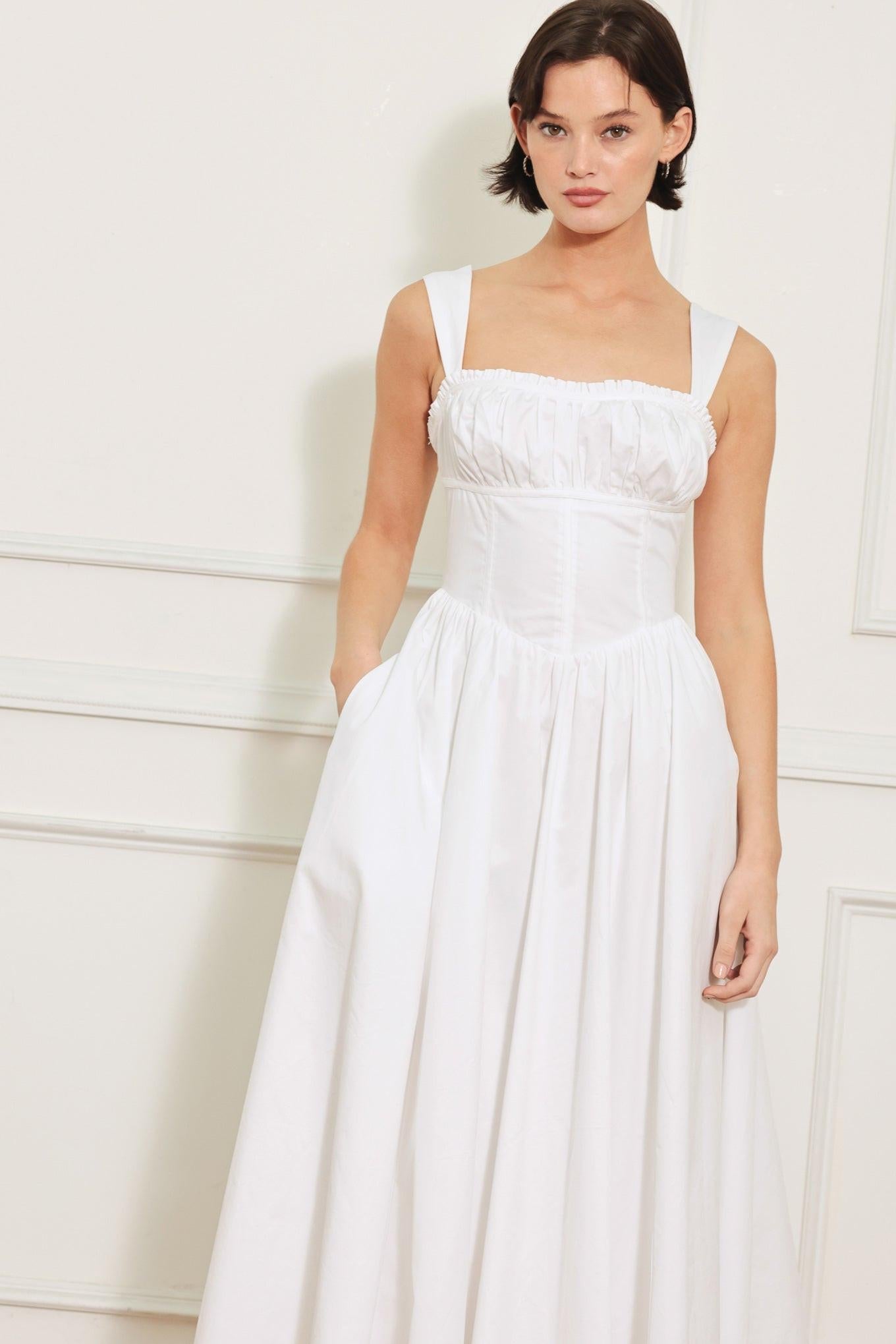 SWEETHEART SERENADE WOVEN MIDI DRESS - Glamourous Grace