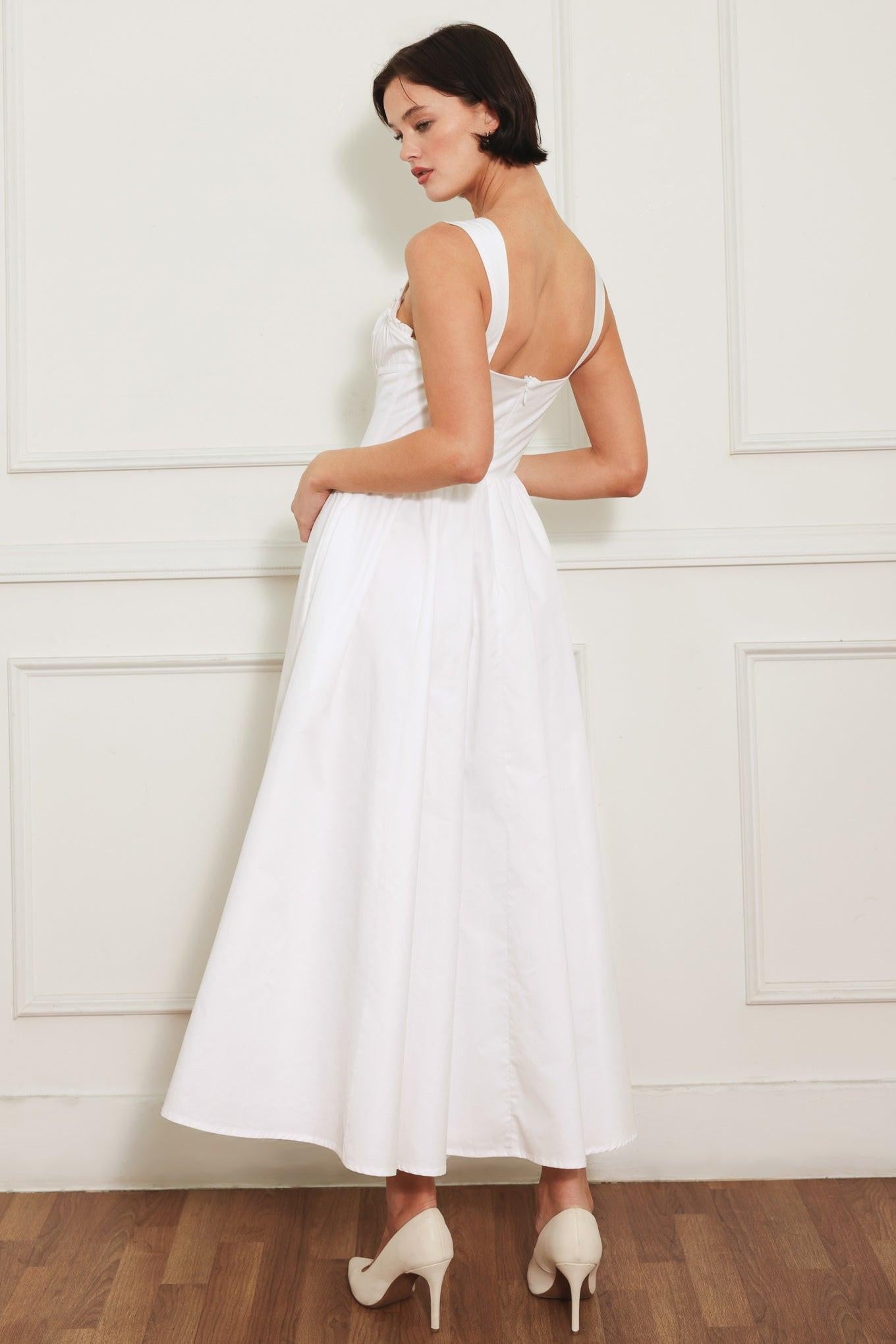 SWEETHEART SERENADE WOVEN MIDI DRESS - Glamourous Grace