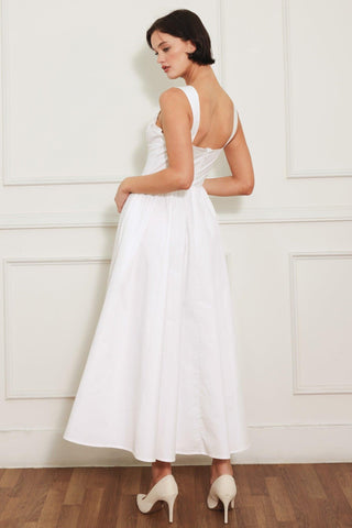 SWEETHEART SERENADE WOVEN MIDI DRESS - Glamourous Grace