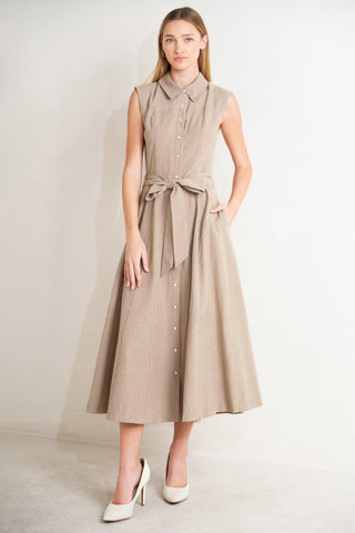 CAFE AU LAIT WOVEN MIDI DRESS - Glamourous Grace