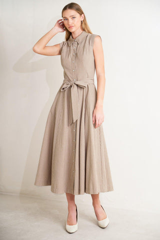 CAFE AU LAIT WOVEN MIDI DRESS - Glamourous Grace