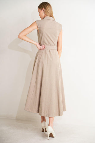 CAFE AU LAIT WOVEN MIDI DRESS - Glamourous Grace