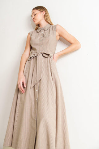 CAFE AU LAIT WOVEN MIDI DRESS - Glamourous Grace