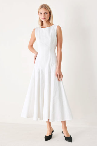 REFINED BEAUTY WOVEN MIDI DRESS - Glamourous Grace