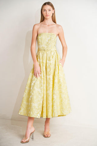 BUTTERCUP BLOOM WOVEN MIDI DRESS - Glamourous Grace