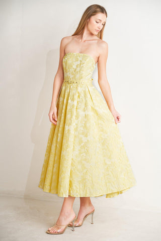 BUTTERCUP BLOOM WOVEN MIDI DRESS - Glamourous Grace