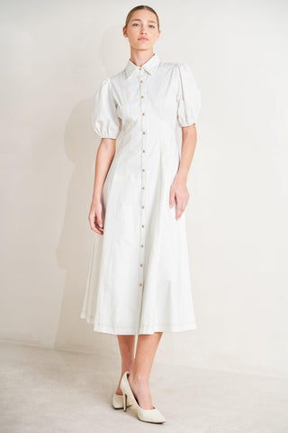 SWEET SOPHISTICATION WOVEN MIDI DRESS - Glamourous Grace