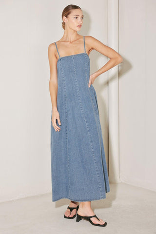 INDIGO WEEKEND THEORY DENIM MIDI DRESS - Glamourous Grace
