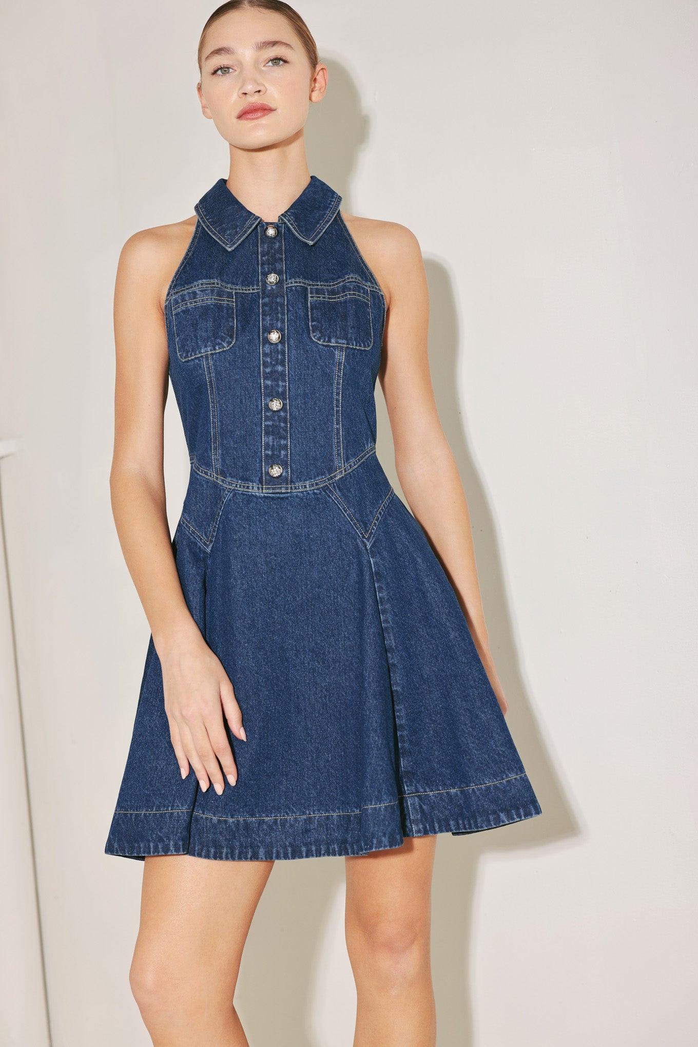 COOL GIRL COMEBACK DENIM MINI DRESS - Glamourous Grace