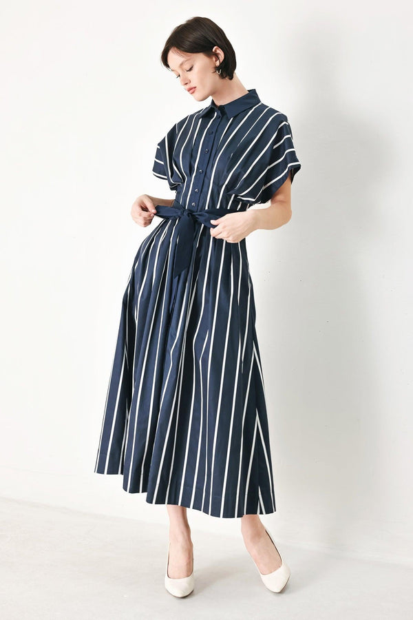 PINSTRIPE STORY WOVEN MIDI DRESS - Glamourous Grace